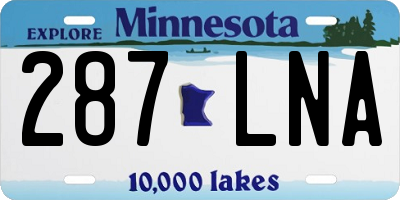 MN license plate 287LNA