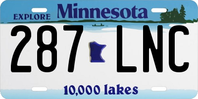 MN license plate 287LNC