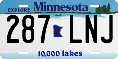 MN license plate 287LNJ