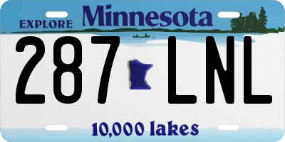 MN license plate 287LNL