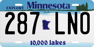 MN license plate 287LNO