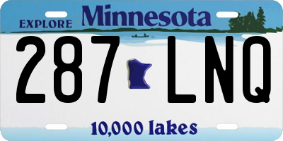 MN license plate 287LNQ