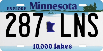 MN license plate 287LNS