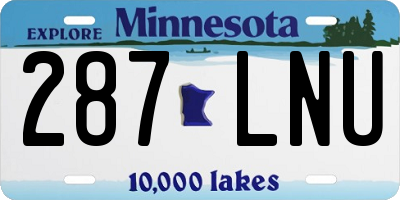 MN license plate 287LNU