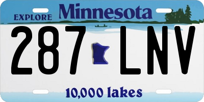 MN license plate 287LNV