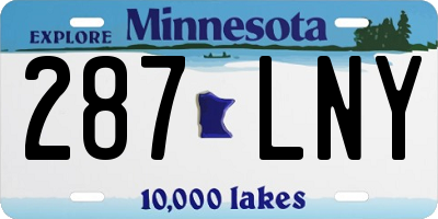 MN license plate 287LNY