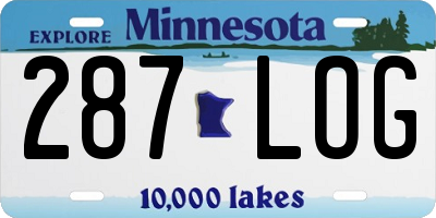 MN license plate 287LOG