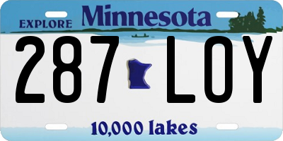 MN license plate 287LOY