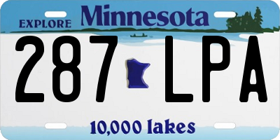 MN license plate 287LPA