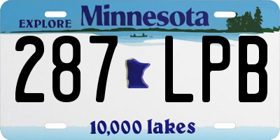 MN license plate 287LPB