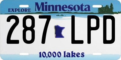 MN license plate 287LPD
