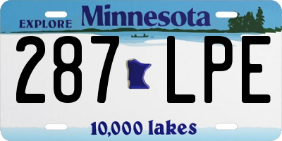 MN license plate 287LPE