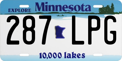 MN license plate 287LPG