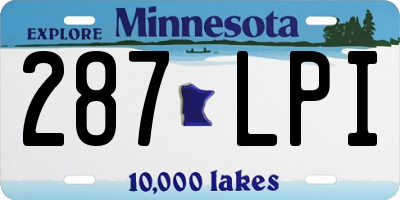 MN license plate 287LPI