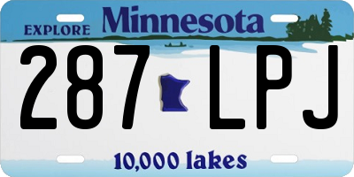 MN license plate 287LPJ