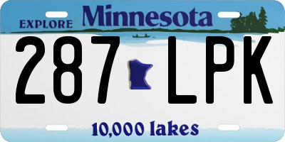 MN license plate 287LPK