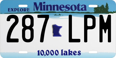 MN license plate 287LPM