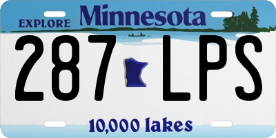 MN license plate 287LPS