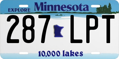 MN license plate 287LPT