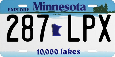 MN license plate 287LPX