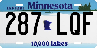 MN license plate 287LQF