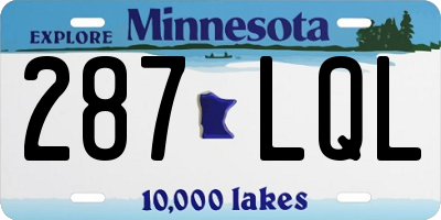 MN license plate 287LQL