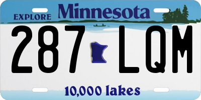 MN license plate 287LQM