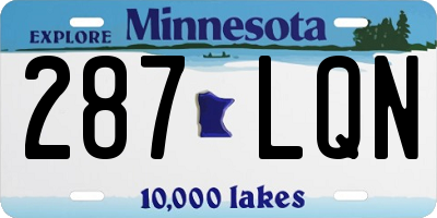 MN license plate 287LQN