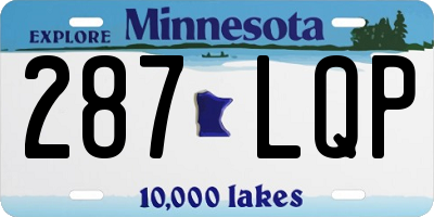 MN license plate 287LQP