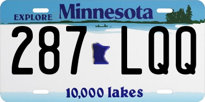 MN license plate 287LQQ