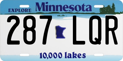 MN license plate 287LQR