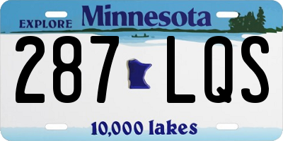 MN license plate 287LQS