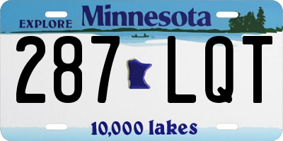 MN license plate 287LQT