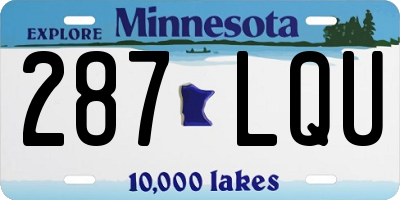 MN license plate 287LQU