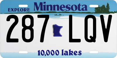 MN license plate 287LQV