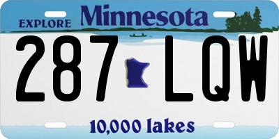 MN license plate 287LQW