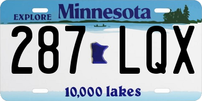 MN license plate 287LQX