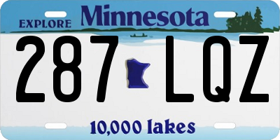 MN license plate 287LQZ