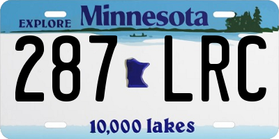 MN license plate 287LRC