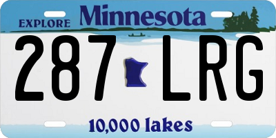 MN license plate 287LRG
