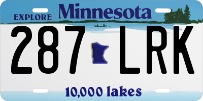 MN license plate 287LRK