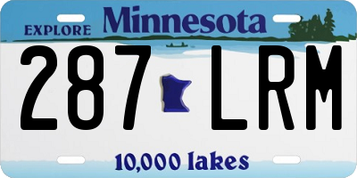 MN license plate 287LRM
