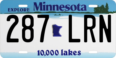 MN license plate 287LRN