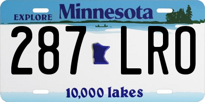 MN license plate 287LRO