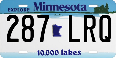 MN license plate 287LRQ