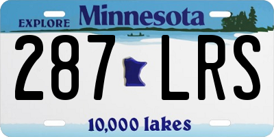MN license plate 287LRS