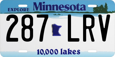 MN license plate 287LRV