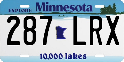 MN license plate 287LRX