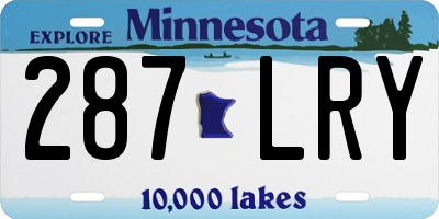 MN license plate 287LRY
