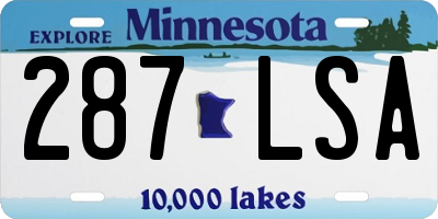 MN license plate 287LSA